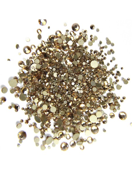 SET 1440 BUC. CRISTALE FAȚETATE BEJ MARIME SS3-SS16