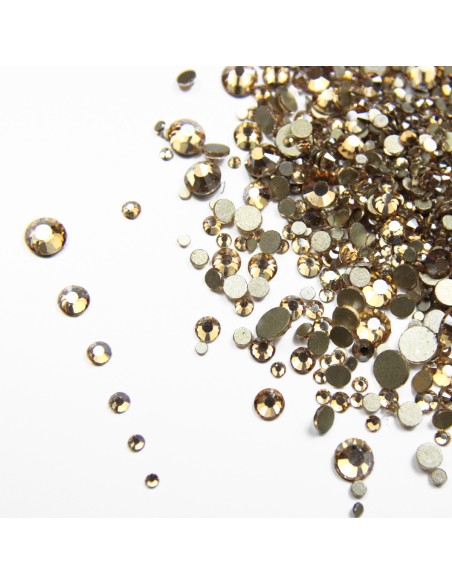 SET 1440 BUC. CRISTALE FAȚETATE BEJ MARIME SS3-SS16