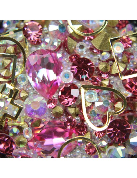 MIX CRISTALE FAȚETATE ROZ SI ORNAMENTE UNGHII MIX CRISTALE FAȚETATE ROZ SI ORNAMENTE UNGHII