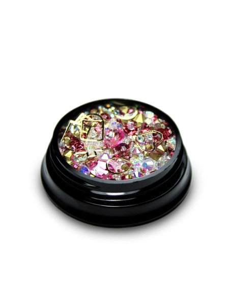 MIX CRISTALE FAȚETATE ROZ SI ORNAMENTE UNGHII MIX CRISTALE FAȚETATE ROZ SI ORNAMENTE UNGHII