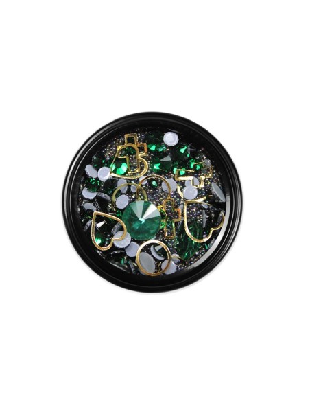 MIX CRISTALE FAȚETATE VERZI SI ORNAMENTE UNGHII MIX CRISTALE FAȚETATE VERZI SI ORNAMENTE UNGHII