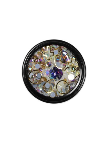 MIX CRISTALE FAȚETATE VIOLET SI ORNAMENTE UNGHII