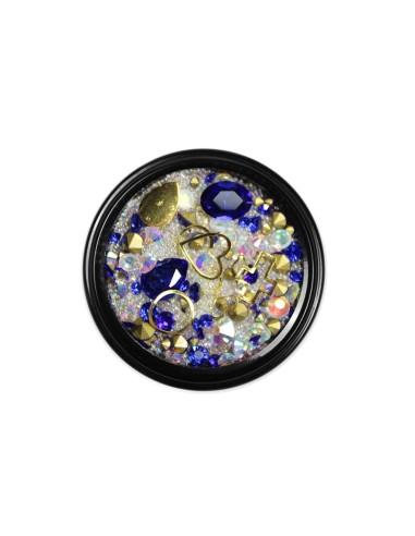 MIX CRISTALE FAȚETATE ALBASTRE SI ORNAMENTE UNGHII