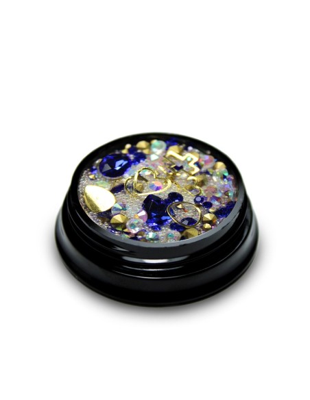 MIX CRISTALE FAȚETATE ALBASTRE SI ORNAMENTE UNGHII