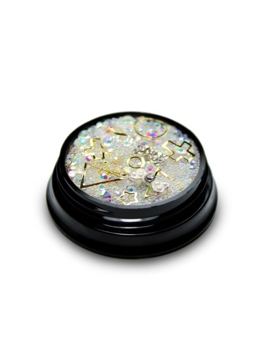 MIX CRISTALE FAȚETATE TRANSPARENTE SI ORNAMENTE UNGHII