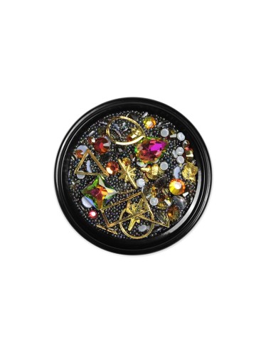 MIX CRISTALE FAȚETATE MULTICOLORE SI ORNAMENTE UNGHII