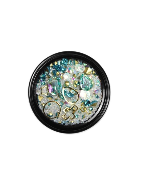 MIX CRISTALE FAȚETATE TURCOAZ SI ORNAMENTE UNGHII MIX CRISTALE FAȚETATE TURCOAZ SI ORNAMENTE UNGHII