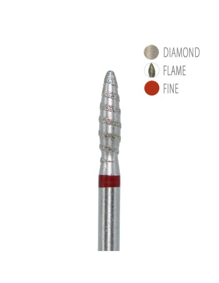 BIT DIAMANTAT - TORNADO - FLACARĂ ROȘU 2.5x9mm  BIT DIAMANTAT - TORNADO - FLACARĂ ROȘU 2.5x9mm