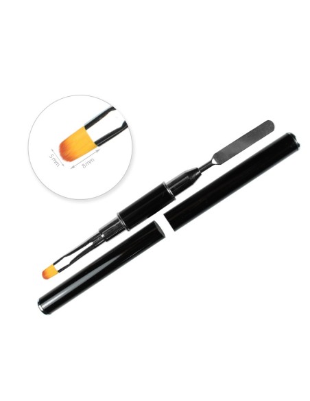 PENSULĂ ROTUNDĂ CU SPATULĂ ȘI CAPAC METALIC  PENSULĂ ROTUNDĂ CU SPATULĂ ȘI CAPAC METALIC