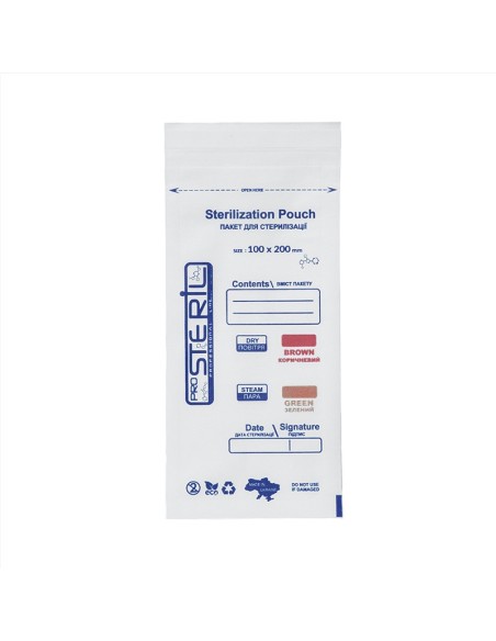 Pungi sterilizare pupinel, autosigilante albe 100x200mm  100 buc