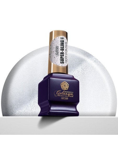 Oja Semipermanenta Gel Polish Argintie Gelaxyo Cat-Eye Super-Bling - 7 ML