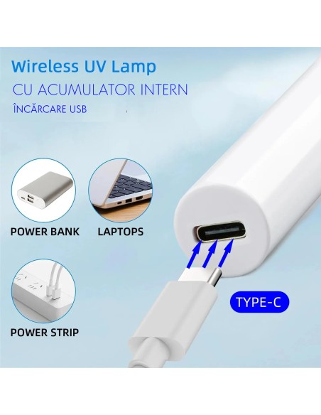 MINI LAMPĂ UV CU ACUMULATOR  ȘI TIMER