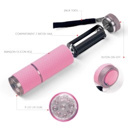 MINI LAMPĂ LED/UV CU ȘTAMPILĂ SILICON 2
