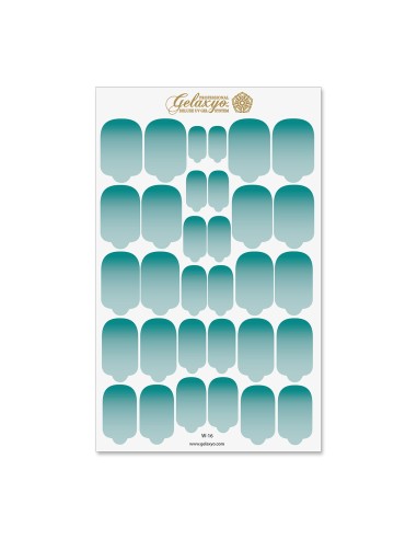 Nail Wraps Gelaxyo - W16 - Dégradé Turquoise
