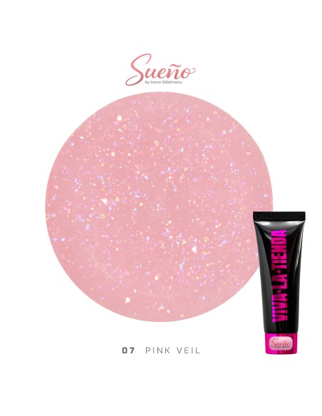 Viva La Tienda Polygelul Sueño 07 - Pink Veil 15ml - by Ioana Săbăreanu