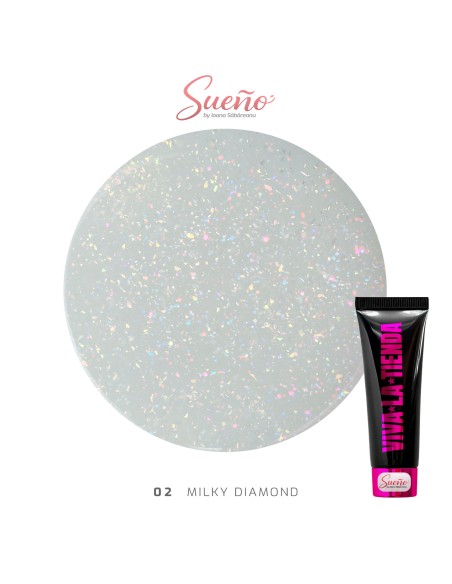 Viva La Tienda Polygelul Sueño 02- Milky Diamond 15ml - by Ioana Săbăreanu
