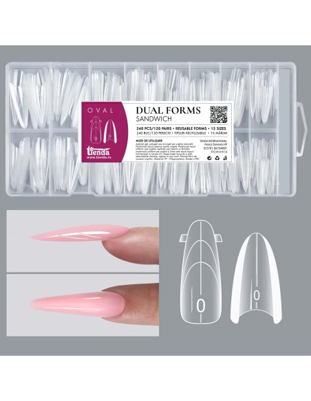 Dual Forms Sandwich OVAL set 240 buc, 15 mărimi tipsuri reutilizabile