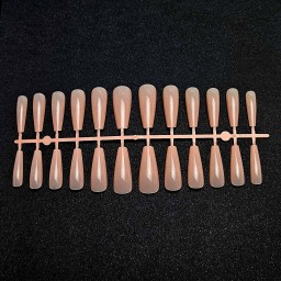 GEL TIPS BALLERINA LONG MILKY PINK SET 24 BUC DIVERSE MĂRIMI