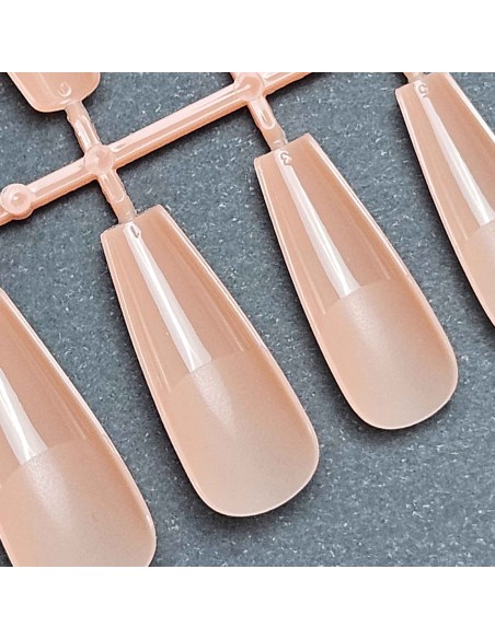 GEL TIPS BALLERINA LONG MILKY PINK SET 24 BUC DIVERSE MĂRIMI