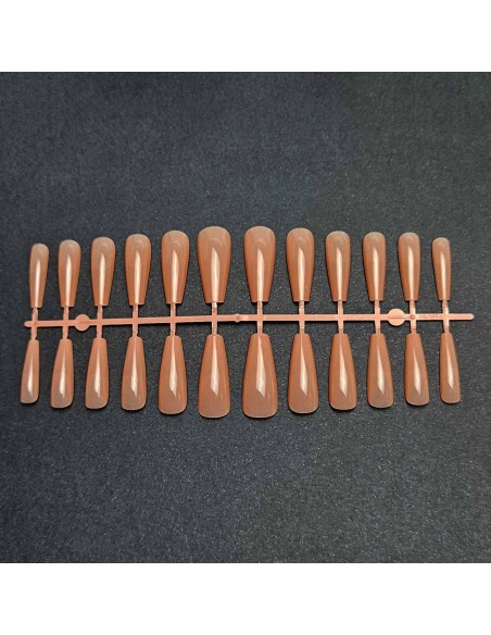 GEL TIPS BALLERINA LONG PINK BEIGE SET 24 BUC DIVERSE MĂRIMI
