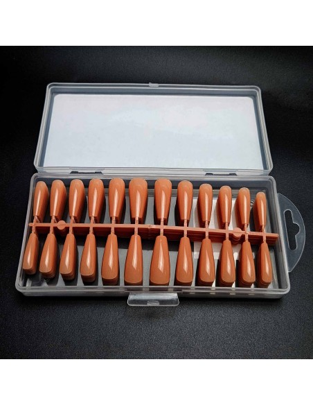 GEL TIPS BALLERINA LONG PINK BEIGE SET 240 BUC DIVERSE MĂRIMI