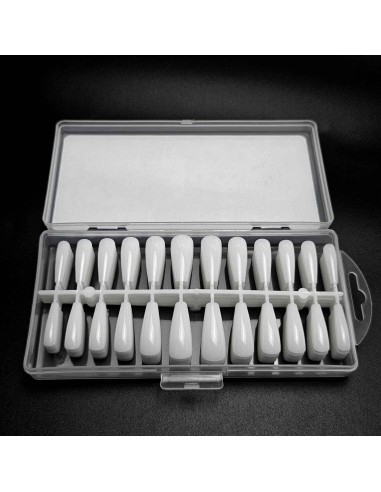 GEL TIPS BALLERINA LONG MILKY WHITE SET 240 BUC...