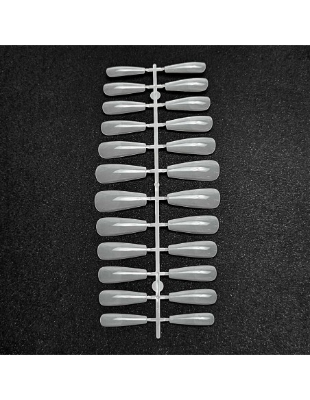 GEL TIPS BALLERINA LONG MILKY WHITE SET 240 BUC DIVERSE MĂRIMI