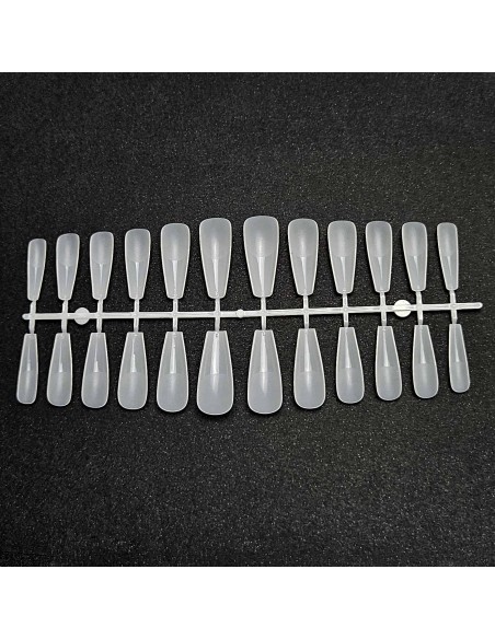 GEL TIPS BALLERINA LONG MILKY WHITE SET 240 BUC DIVERSE MĂRIMI