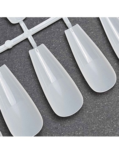 GEL TIPS BALLERINA LONG MILKY WHITE SET 240 BUC...