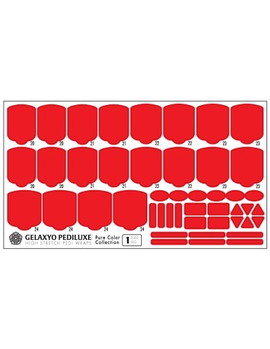 Nail Wraps Gelaxyo Pediluxe - Pure Color 01 Red
