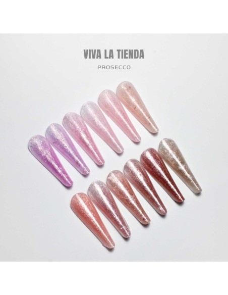 Polygel Viva La Tienda Prosecco 13 - Pearly Whisper - 15ml – alb delicat, rezistență ridicată, flexibilitate optimă, aplicare controlată, fără lipire, sclipire discretă cu efect soft pentru apex fin și structură naturală | recomandat pentru tehnicieni care preferă arhitectura slim și cliente care vor rezistență fără aspect încărcat