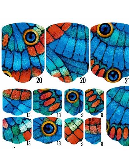 PEDI WRAPS ANIMAL COUTURE AC-17 GELAXYO CU 38 DE WRAPURI, 26 DECORAȚIUNI, PILĂ, BEȚIȘOR ȘI MINIRIGLĂ INCLUSE - Texturile delicate ale aripilor de fluture prind viață într-un design expresiv