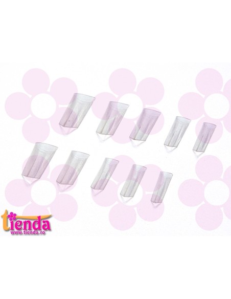 TIPSURI FORMA EDGE TRANSPARENTE SET 100 BUC TIPSURI FORMA EDGE TRANSPARENTE SET 100 BUC