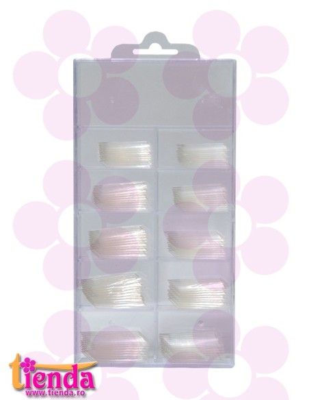 TIPSURI FORMA EDGE TRANSPARENTE SET 100 BUC TIPSURI FORMA EDGE TRANSPARENTE SET 100 BUC